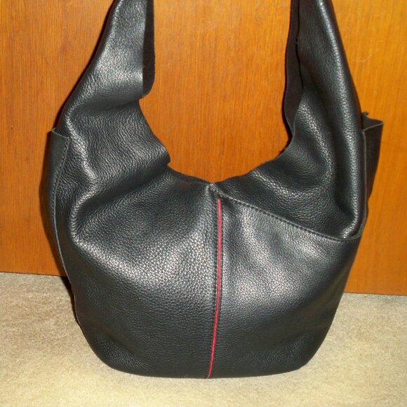 Hammitt Tom Black Pebbled Leather Handbag with Gunmetal Hardware $525, EUC!! - Picture 2 of 4